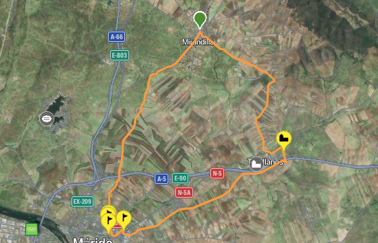 Ruta circular Mirandilla - Mérida - Trujillanos