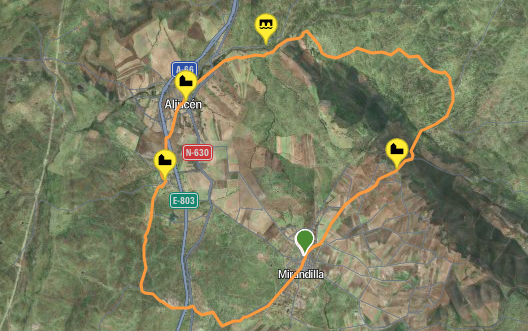 Ruta circular Mirandilla - Cuatro Caños - Aljucén - Carrascalejo